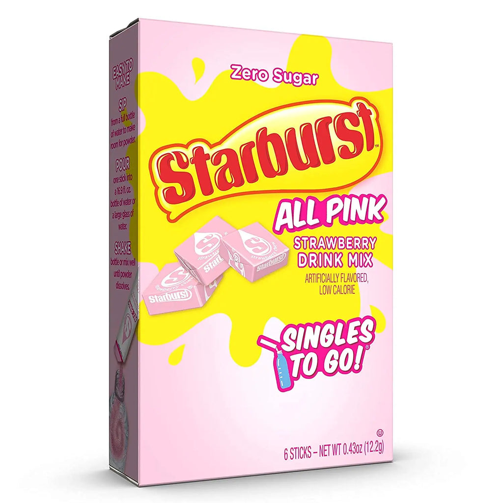 Starburst Singles To Go Drink Mix,  6 sticks Starburst
