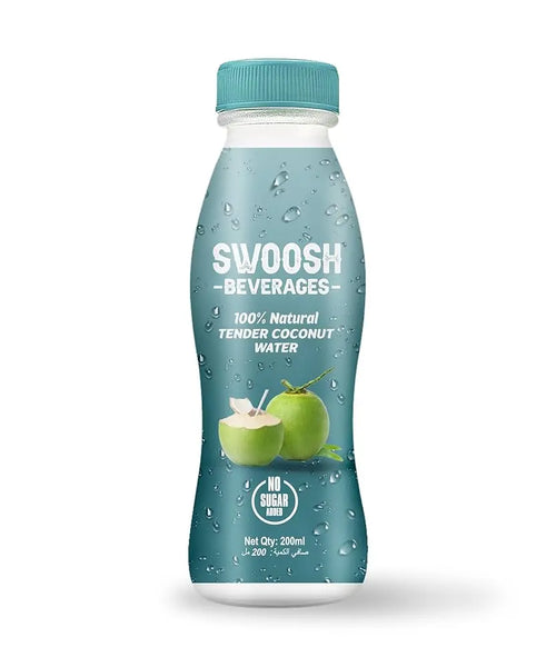 Swoosh Tender Coconut Water for Instant Energy | Enriched with Vitamins and Minerals | No Added Sugars or Flavors | Nariyal Pani with Natural Electrolytes | 200ml | Swoosh Beverages