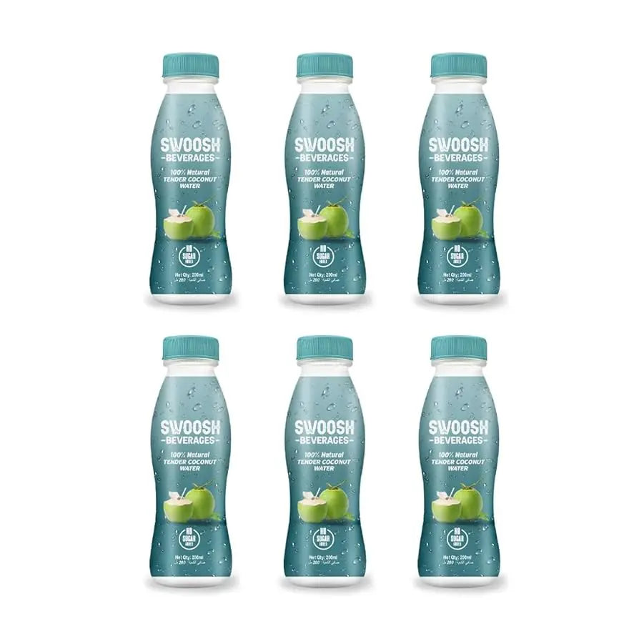 Swoosh Tender Coconut Water for Instant Energy | Enriched with Vitamins and Minerals | No Added Sugars or Flavors | Nariyal Pani with Natural Electrolytes | 200ml | Swoosh Beverages