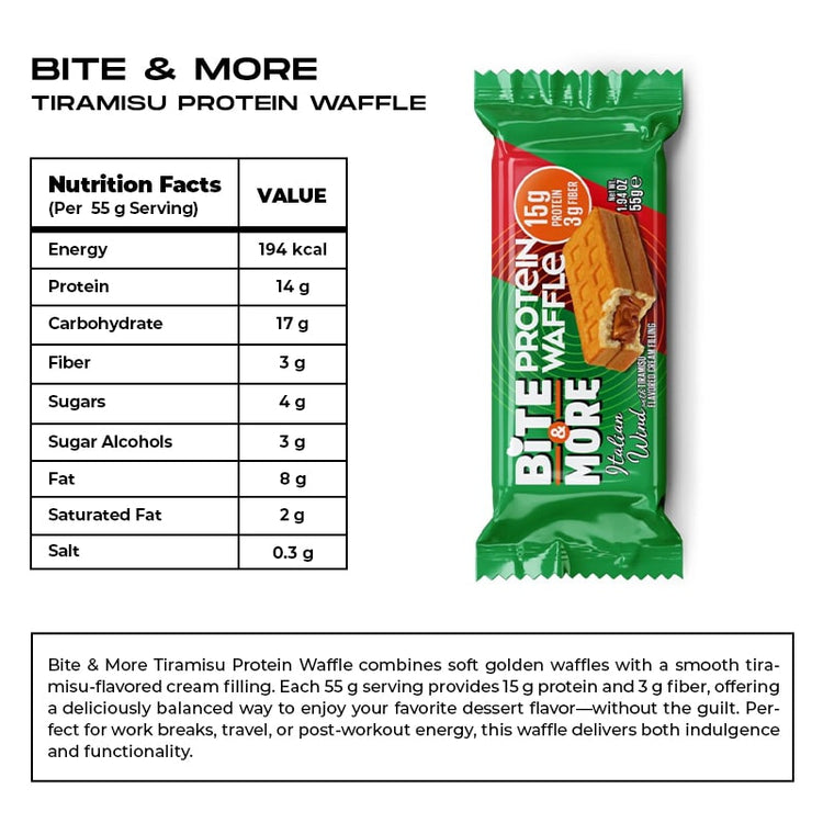 Bite & more Protein waffles No Added Sugar | 50g