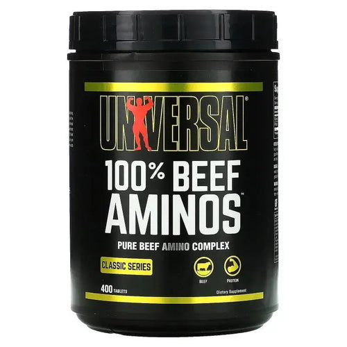 Universal 100 Beef Aminos Tablets Pure Beef Amino Complex Full Spectrum EAAs, BCAAs Protein from Beef Protein Isolate Pure Desiccated Argentine Beef Liver 66 Servings,400 Tablets Universal Nutrition