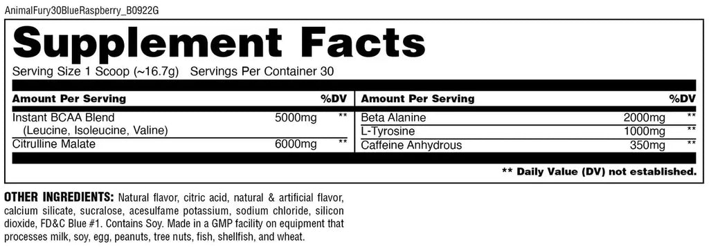 Universal Nutrition Animal Fury Pre workout ,  30Servings, Strong Pumping, Unlimited Focus Universal Nutrition