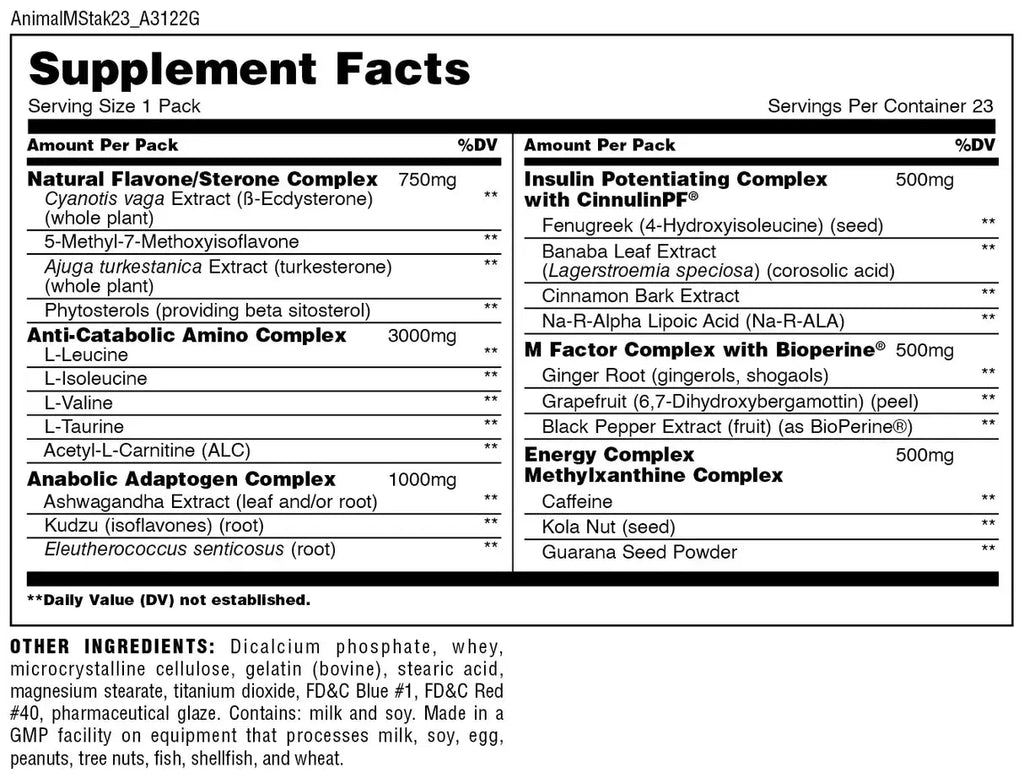 Universal Nutrition Animal M-Stak, 21 Packs Universal Nutrition
