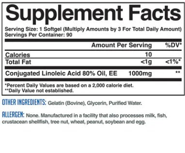 Evogen | CLA Conjugated Linoleic Acid | Softgels | Front Evogen | CLA Conjugated Linoleic Acid | 90 Softgels | Supplement Facts Image CLA - Conjugated Linoleic Acid