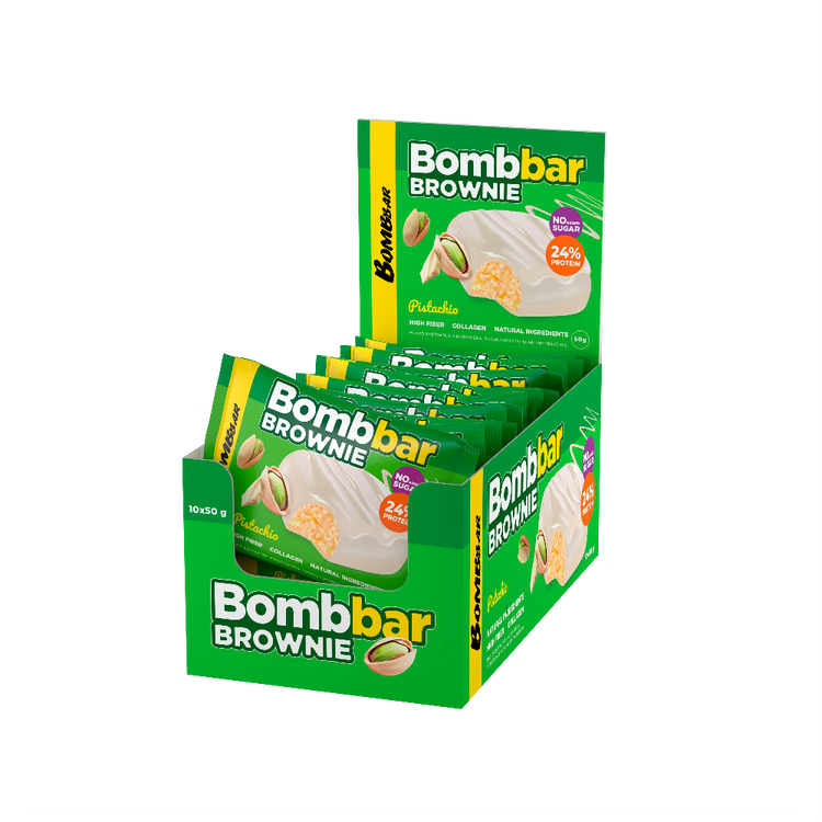 Bombbar Protein Brownie Gluten Free, High Fiber and No Sugar Added 10x50g Bombbar