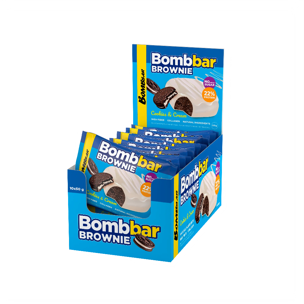 Bombbar Protein Brownie Gluten Free, High Fiber and No Sugar Added 10x50g Bombbar