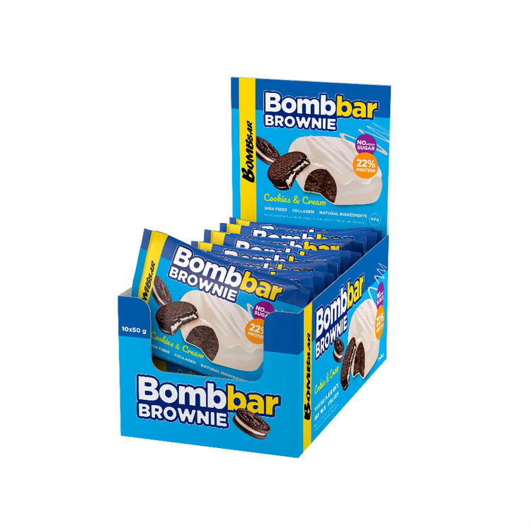 Bombbar Protein Brownie Gluten Free, High Fiber and No Sugar Added 10x50g Bombbar