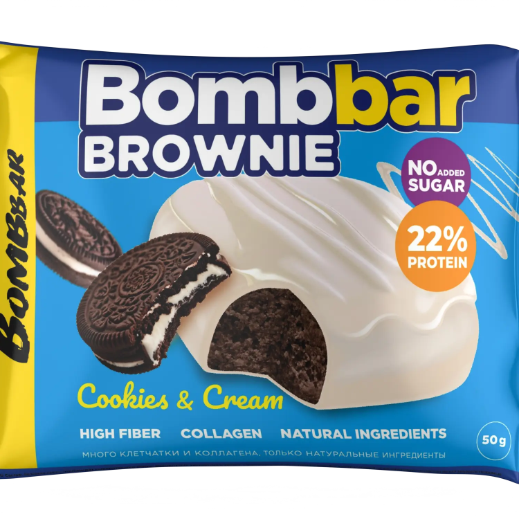 Bombbar Protein Brownie Gluten Free, High Fiber and No Sugar Added 10x50g Bombbar