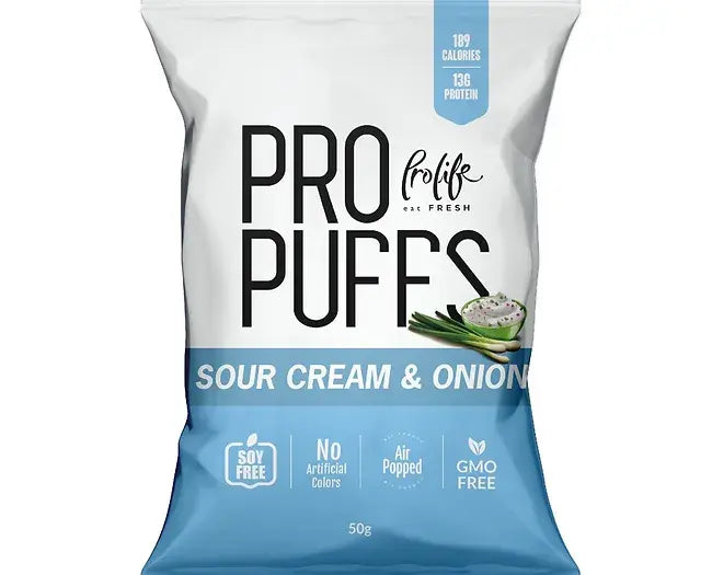 Pro Life Pro Puffs: High-Protein, Gluten-Free Snack - 50g Air-Popped Packs, Non-GMO (20-Box Economy Pack) Pro life