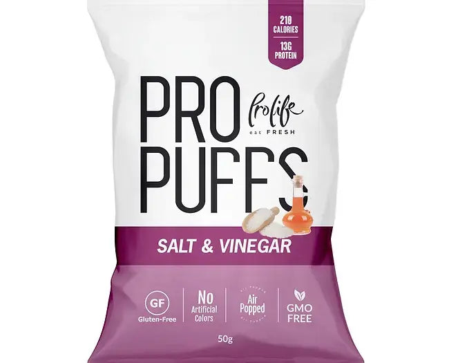 Pro Life Pro Puffs: High-Protein, Gluten-Free Snack - 50g Air-Popped Packs, Non-GMO (20-Box Economy Pack) Pro life