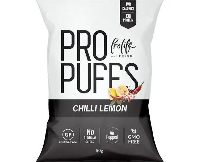 Pro Life Pro Puffs: High-Protein, Gluten-Free Snack - 50g Air-Popped Packs, Non-GMO (20-Box Economy Pack) Pro life