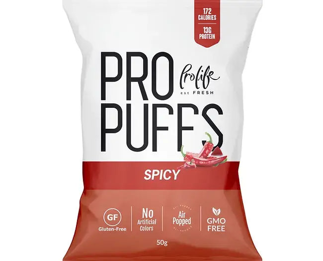 Pro Life Pro Puffs: High-Protein, Gluten-Free Snack - 50g Air-Popped Packs, Non-GMO (20-Box Economy Pack) Pro life