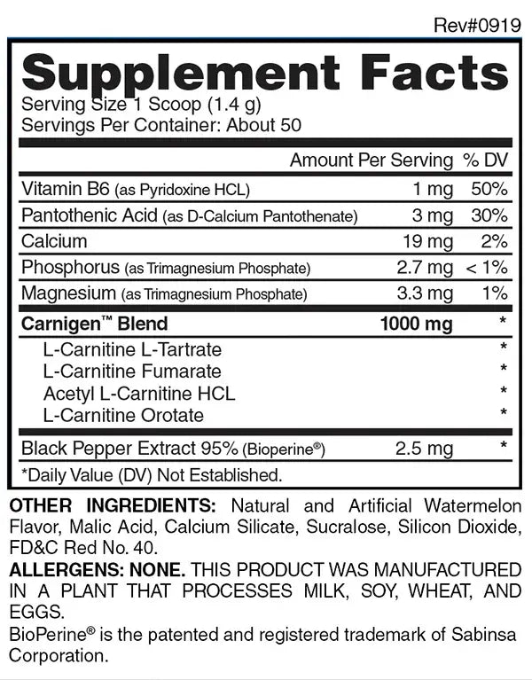 Evogen Carnigen 50 Servings Evogen