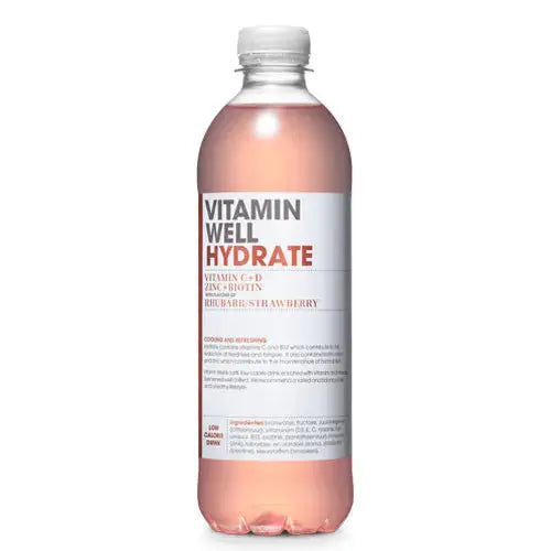 Vitamin Well Hydrate Rhubarb Strawberry 500ml Vitamin Well