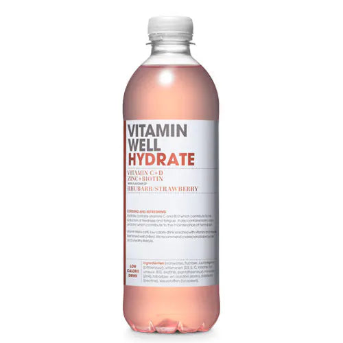Vitamin Well Hydrate Rhubarb Strawberry 500ml