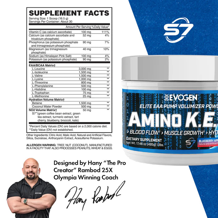 Evogen AMINO K.E.M EAA- Complex for Peak Muscle Performance- 30 Servings