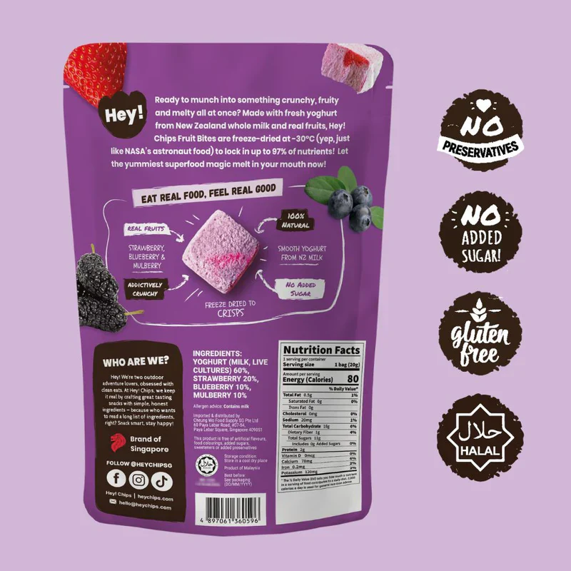 Hey! Chips Freeze-Dried Fruit Bites - 20g