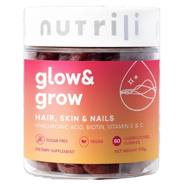 nutrili  Glow & Grow Hair ,nail, skin, Strawberry gummies 150g Puzzle Supps