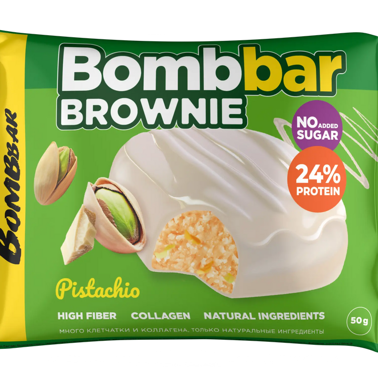 Bombbar Protein Brownie Gluten Free, High Fiber and No Sugar Added 10x50g Bombbar