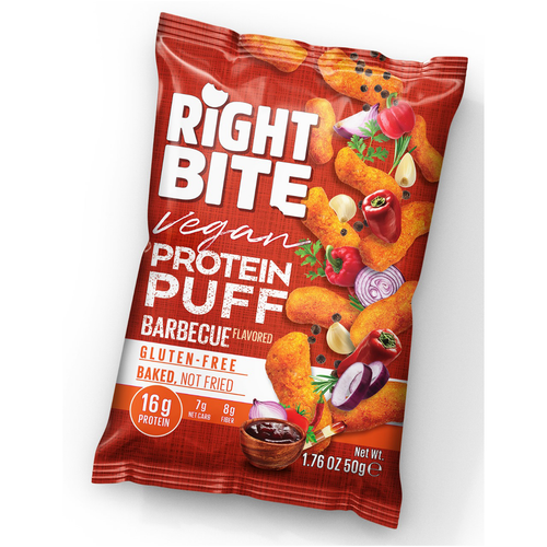 Right Bite Vegan Protein Puff 12x50g (600g)   (Box price 138.60)