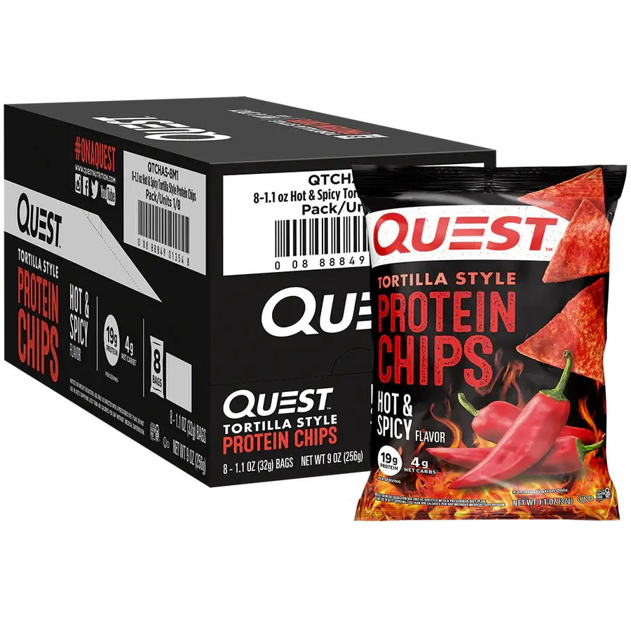 Quest Ranch Tortilla Style Protein Chips: Flavor-Packed Crunch for Anytime Snacking- (8x32g) 256g Quest Nutrition