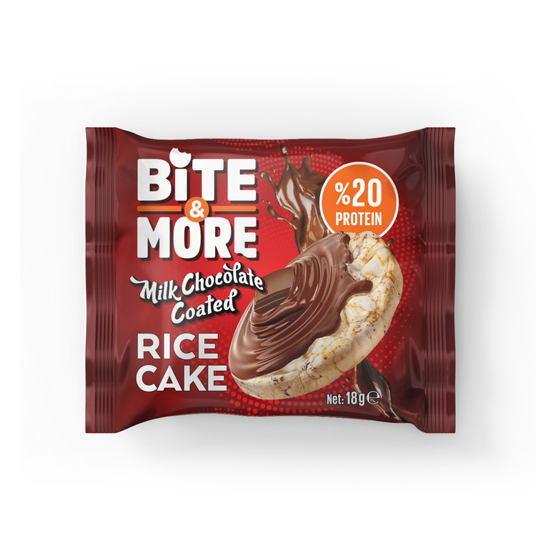 Bite & More Milk Chocolate Coated Protein Rice Cake (24x18g) 432g. (Box Price 85.10)
