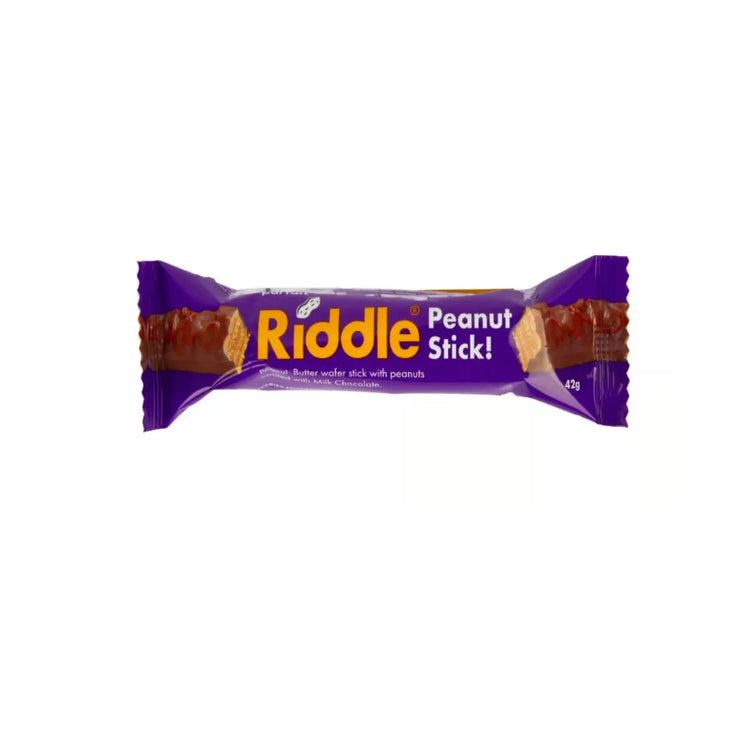 Riddle’s Signature Chocolate Peanut Butter Wafer Sticks | 42g Gourmet Snack Riddle