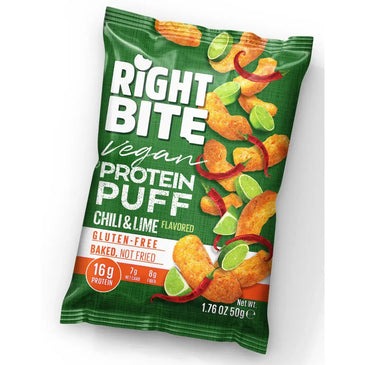 Bite & MORE Vegan Protein Puff - Nutrient-Rich Snack | High Protein & Fiber | Gluten-Free | 12x50g Box Bite & More