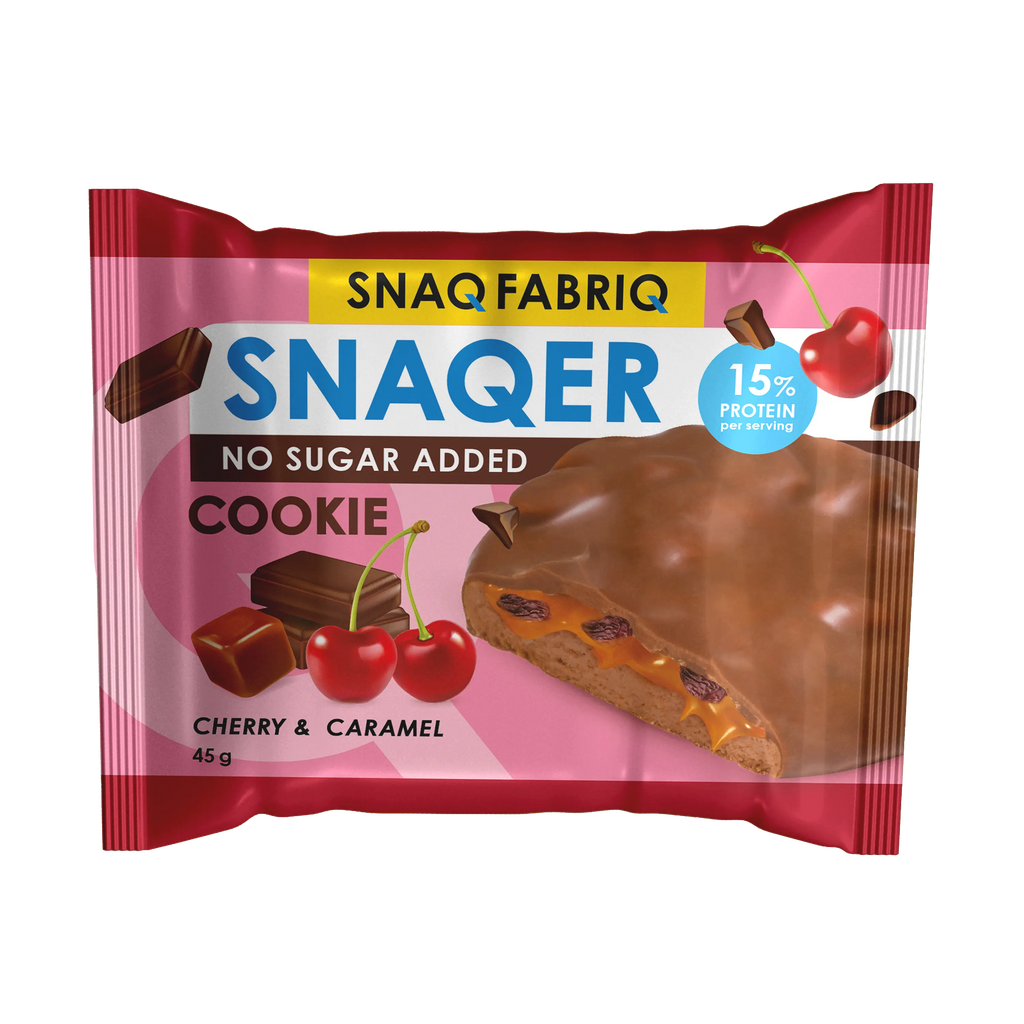 Snaq Snaqer Cookie No Added sugar Cherry & caramel 10x45g Puzzle Supps