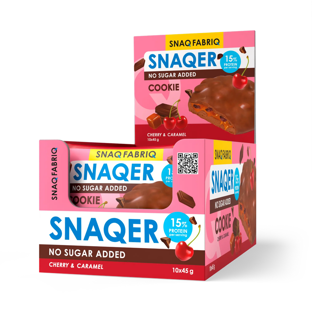 Snaq Snaqer Cookie No Added sugar Cherry & caramel 10x45g Puzzle Supps