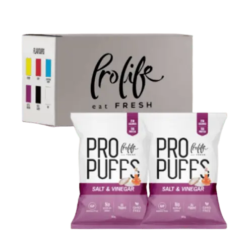 Pro Life Pro Puffs: High-Protein, Gluten-Free Snack - 50g Air-Popped Packs, Non-GMO (20-Box Economy Pack) Pro life