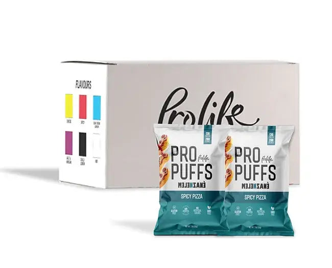 Pro Life Pro Puffs: High-Protein, Gluten-Free Snack - 50g Air-Popped Packs, Non-GMO (20-Box Economy Pack) Pro life