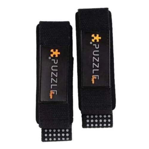 Puzzle Black Padded Lifting Straps